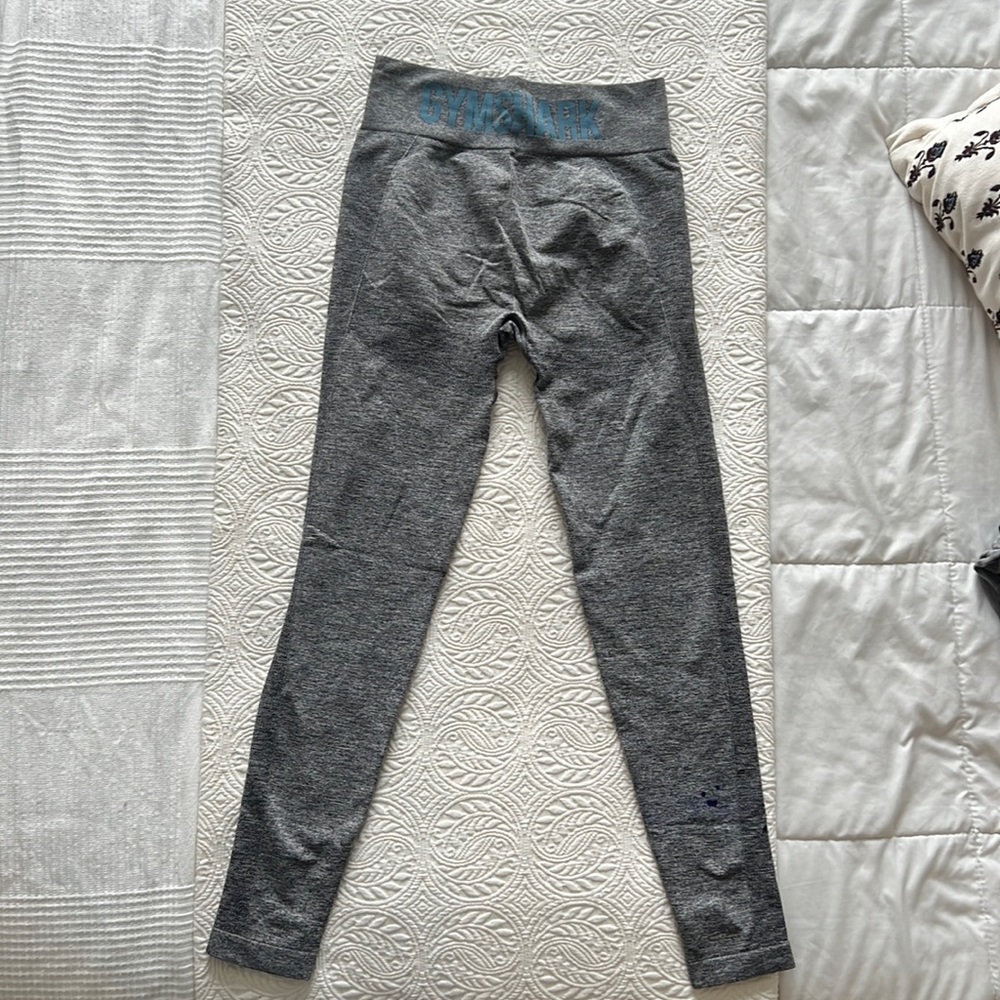 Gymshark Gray and Blue Flex High Waisted Leggings